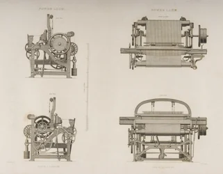 Four Views of the Power Loom, ca. 1830 (litografi)